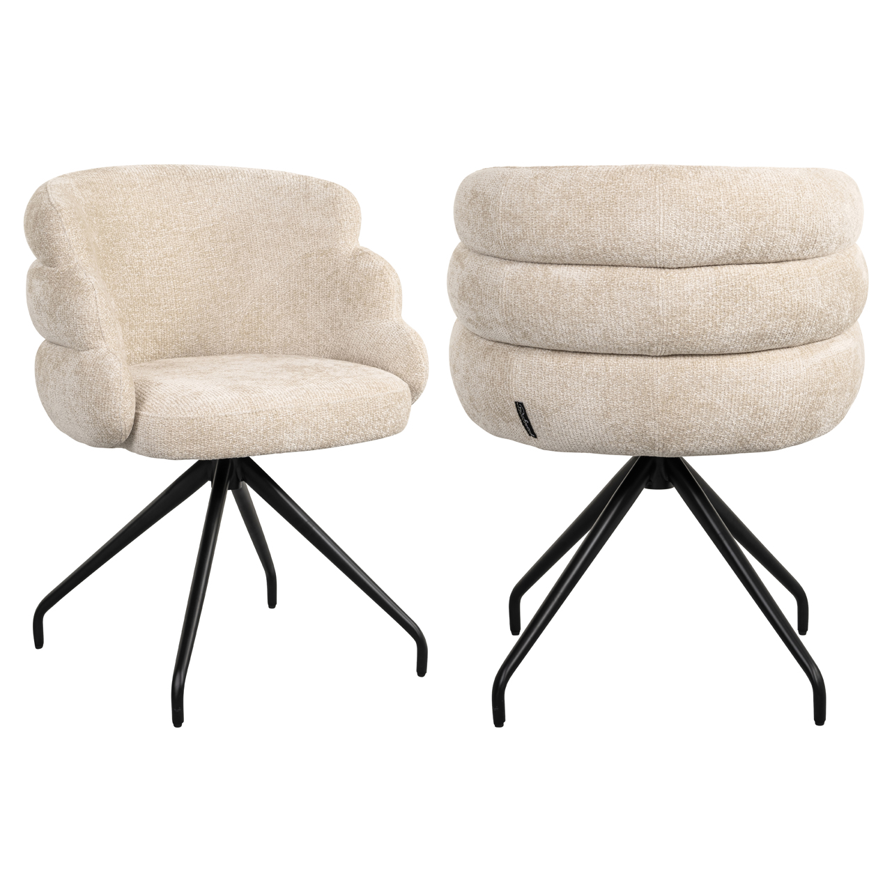 Richmond Interiors Eetkamerstoel Kayla cream unicorn swivel