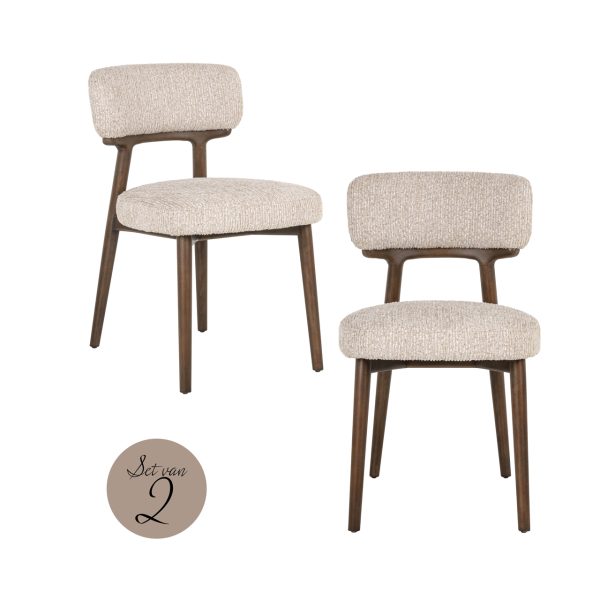 Richmond Interiors Eetkamerstoel Basker natural linear (Set of 2)