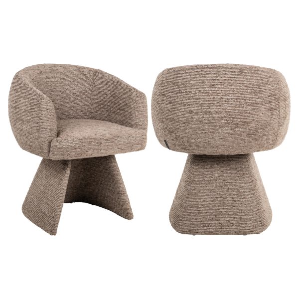 Richmond Interiors Eetkamerstoel Quiriro mocca linear swivel