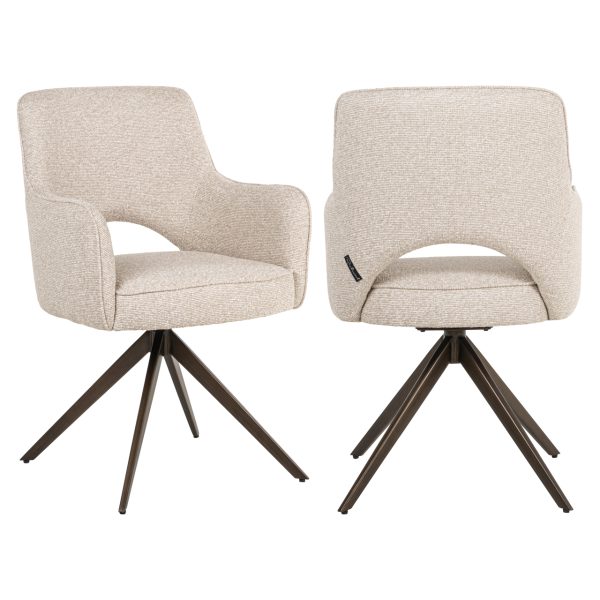Richmond Interiors Eetkamerstoel Ginerva biscotti swivel
