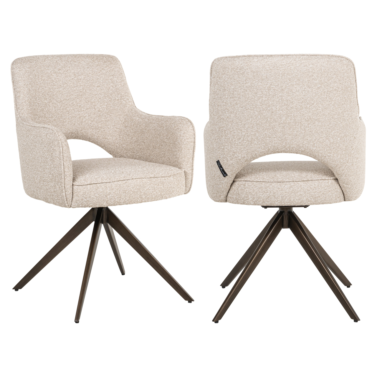 Richmond Interiors Eetkamerstoel Ginerva biscotti swivel