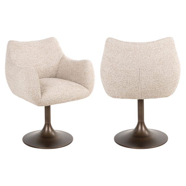 Richmond Interiors Eetkamerstoel Aldo natural linear swivel