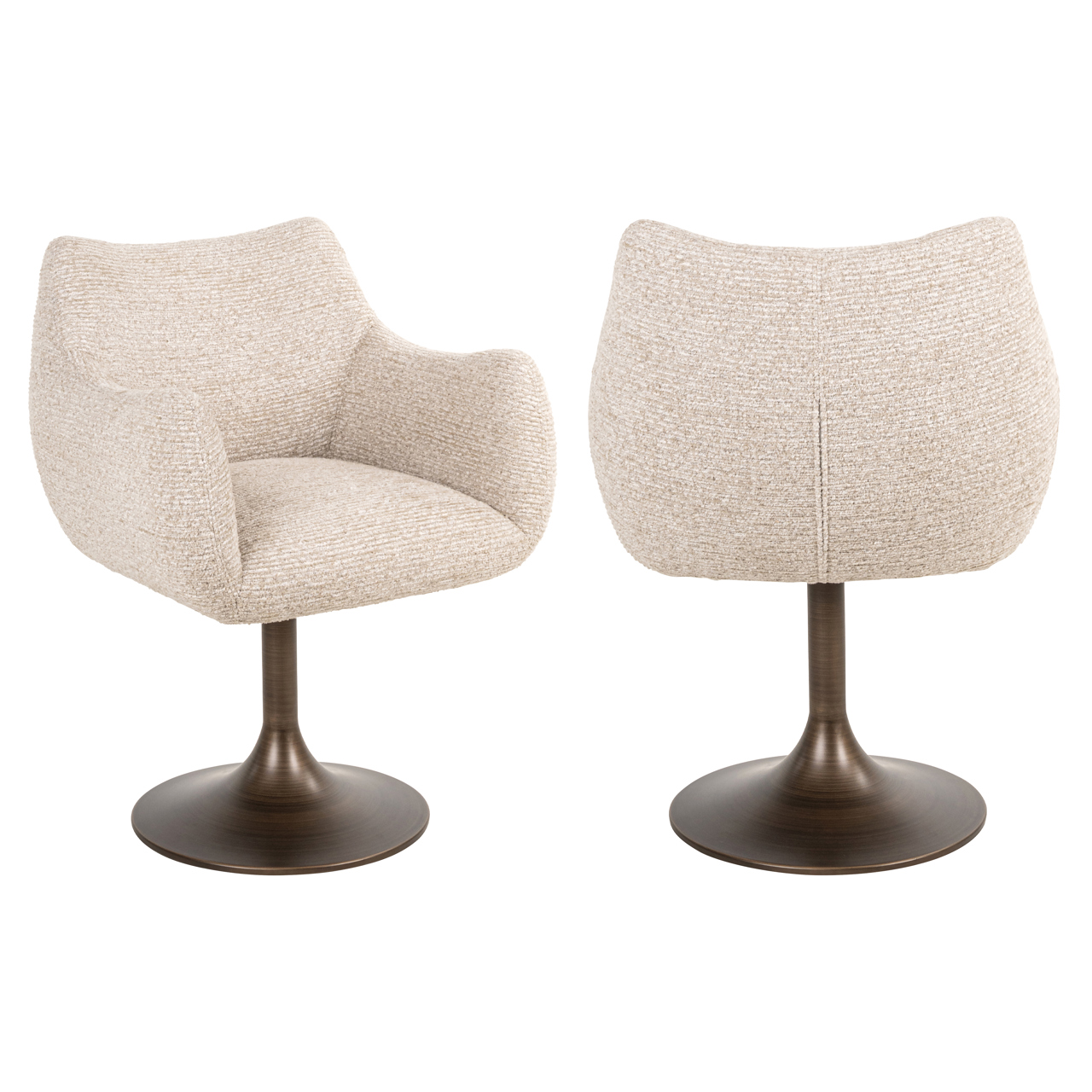 Richmond Interiors Eetkamerstoel Aldo natural linear swivel