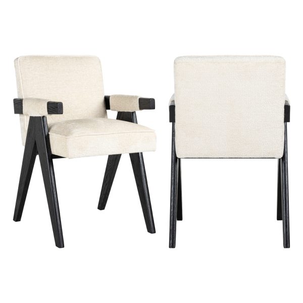 Richmond Interiors Eetkamerstoel Cooper white chenille