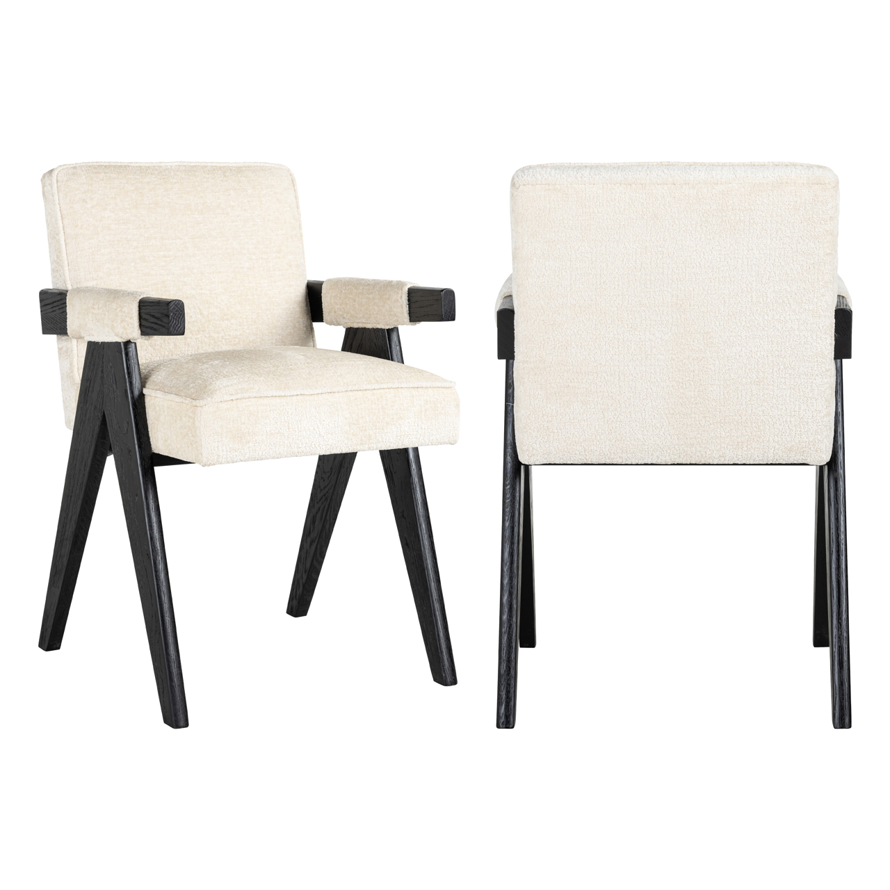 Richmond Interiors Eetkamerstoel Cooper white chenille