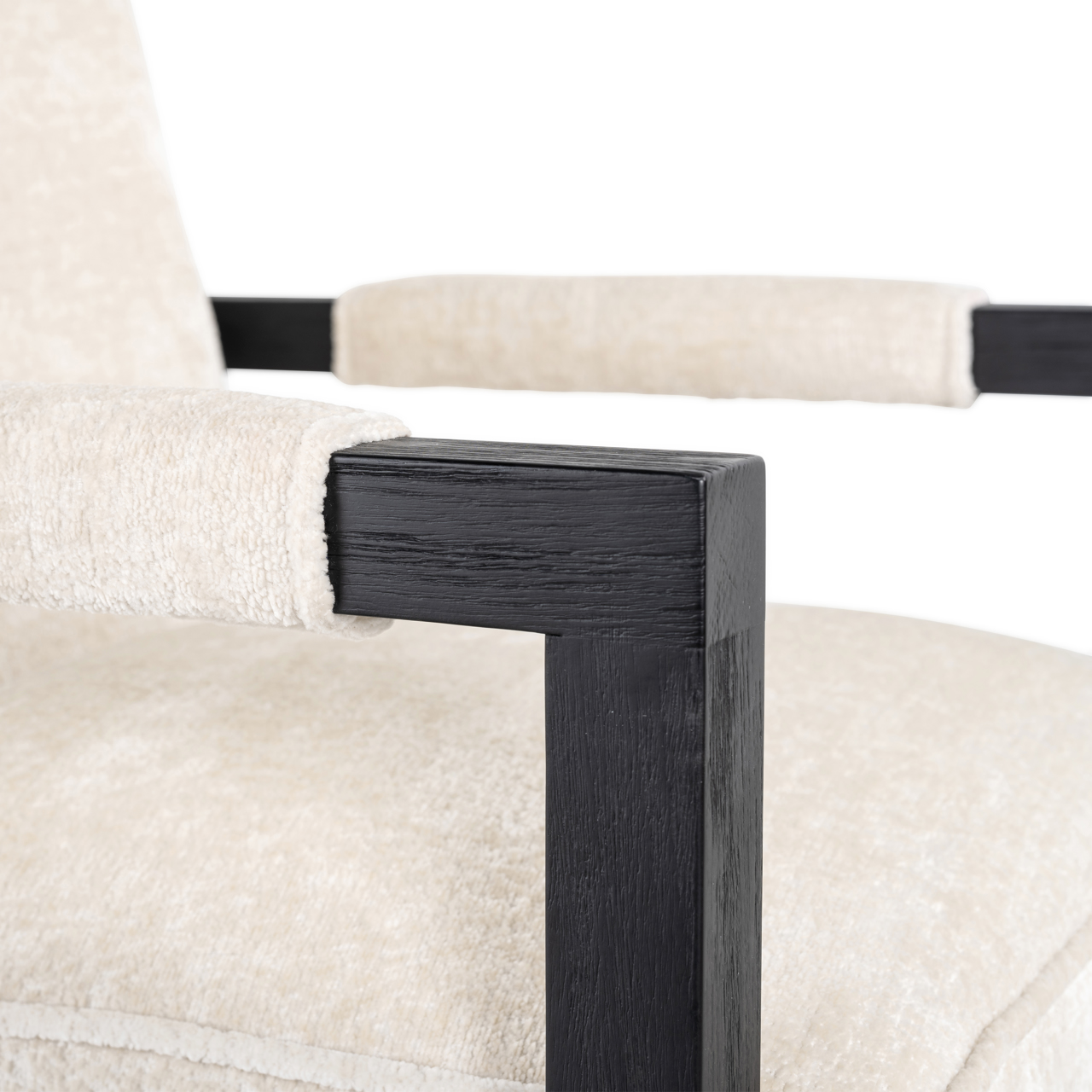 Richmond Interiors Eetkamerstoel Beck white chenille