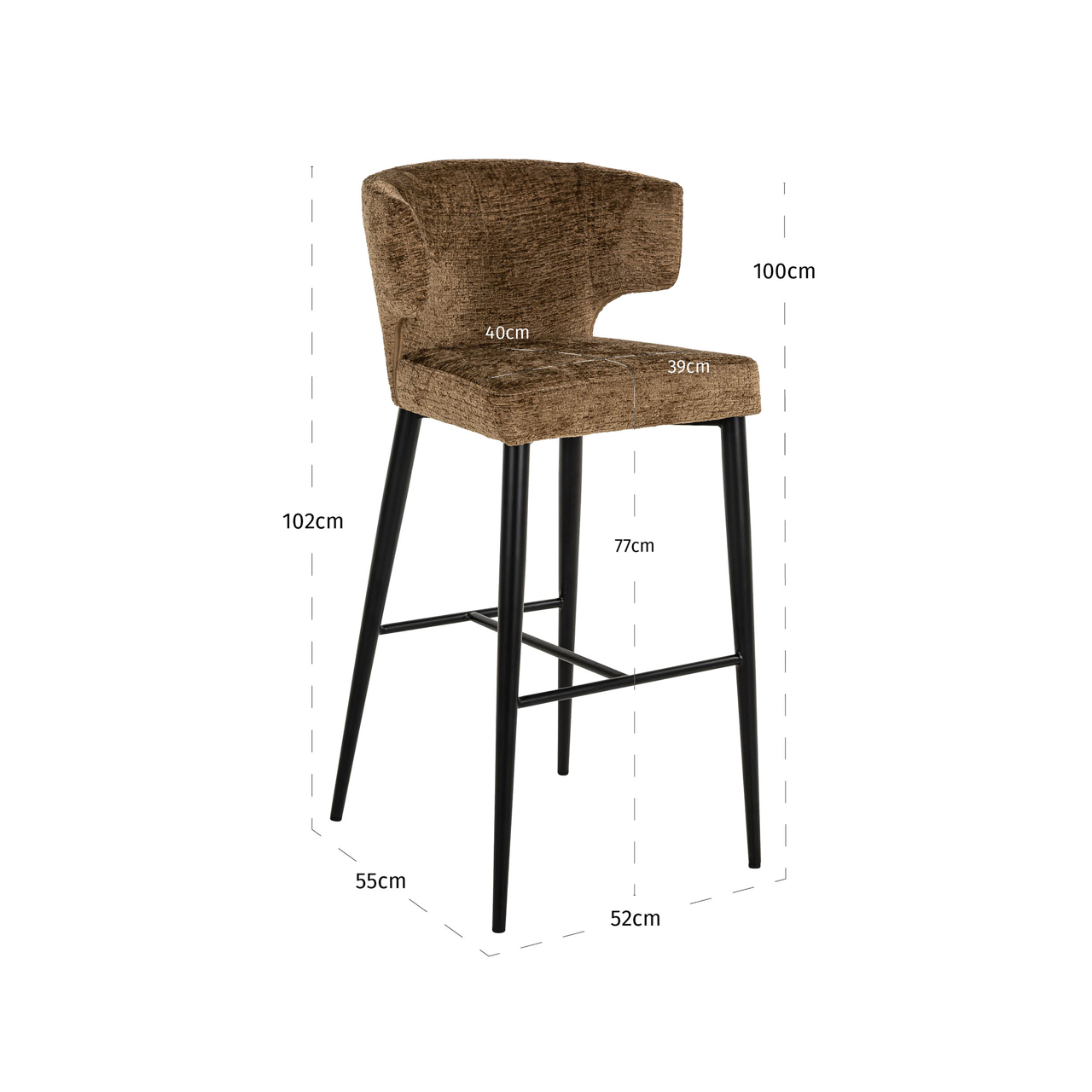Richmond Interiors Barstoel Taylor brandy fusion fire retardant