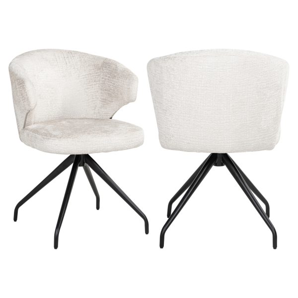 Richmond Interiors Eetkamerstoel Milly cream fusion swivel