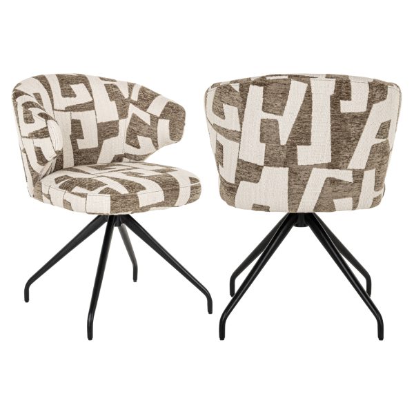 Richmond Interiors Eetkamerstoel Milly moss graffic swivel