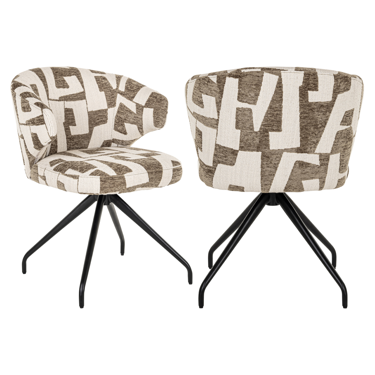 Richmond Interiors Eetkamerstoel Milly moss graffic swivel