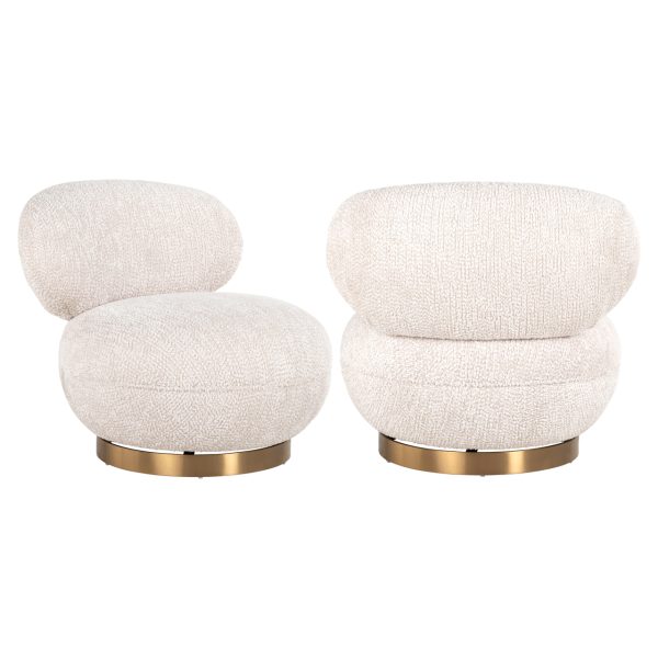 Richmond Interiors Lounge stoel Jace lovely cream swivel
