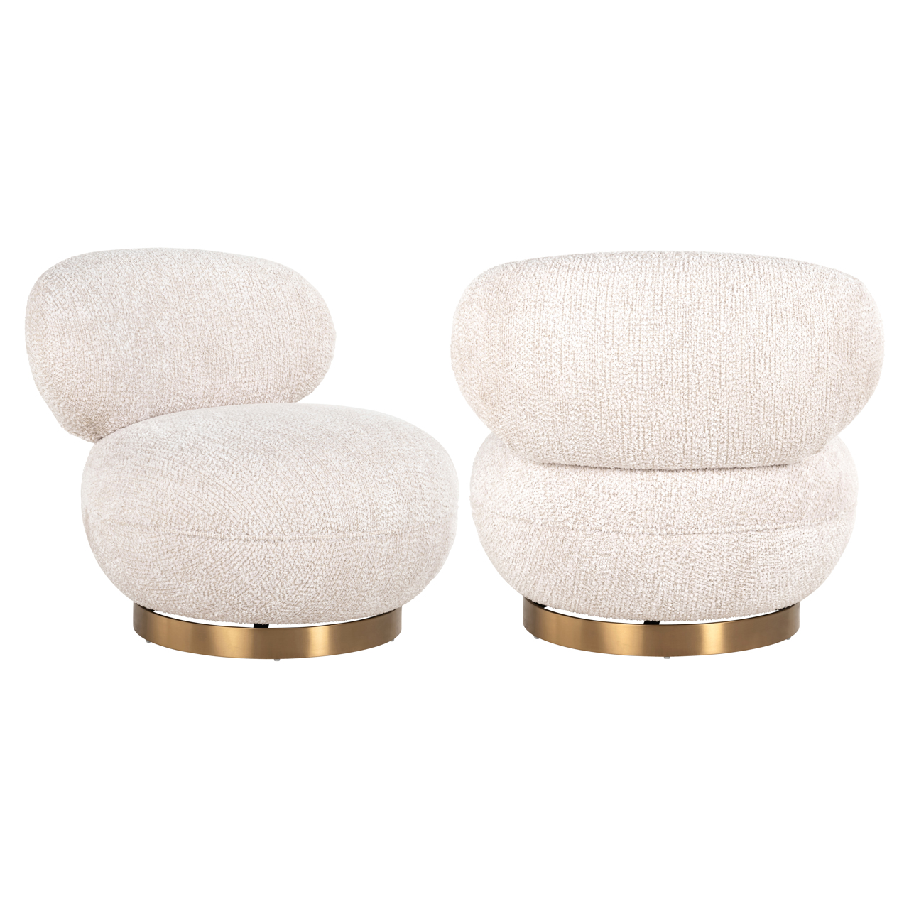 Richmond Interiors Lounge stoel Jace lovely cream swivel