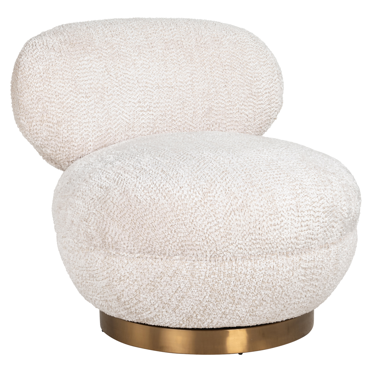 Richmond Interiors Lounge stoel Jace lovely cream swivel