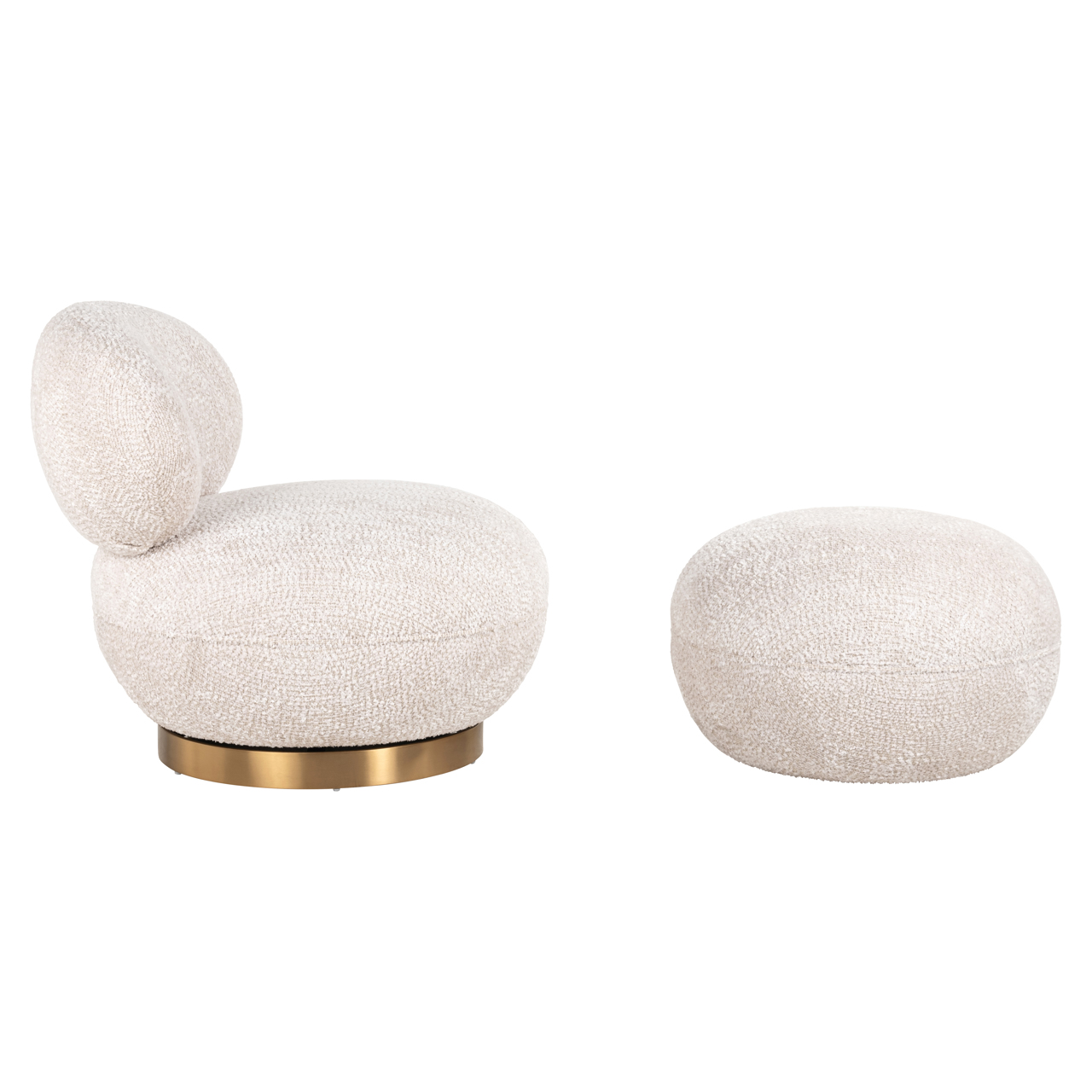 Richmond Interiors Lounge stoel Jace lovely cream swivel