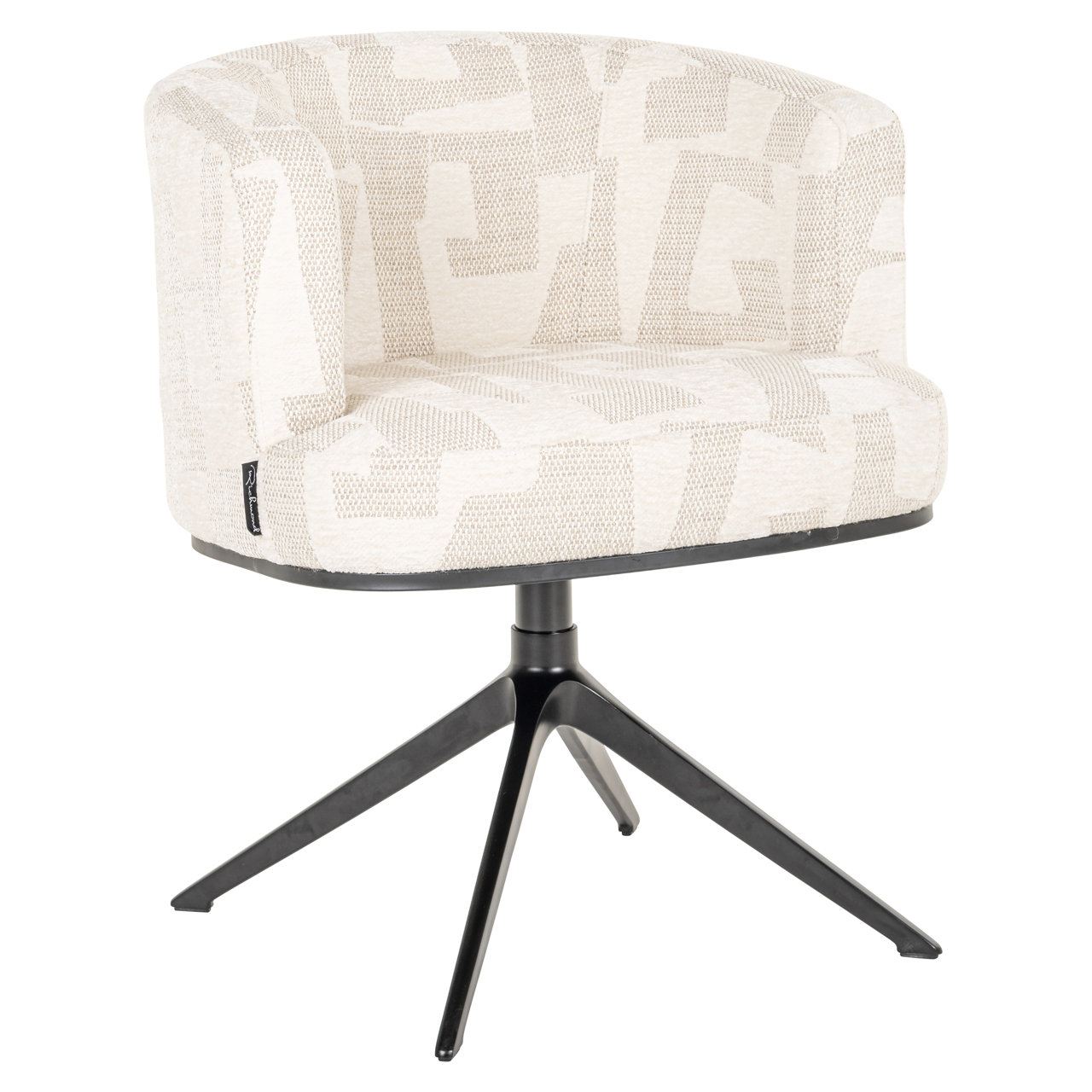 Richmond Interiors Eetkamerstoel Cheyenne beige graffic swivel