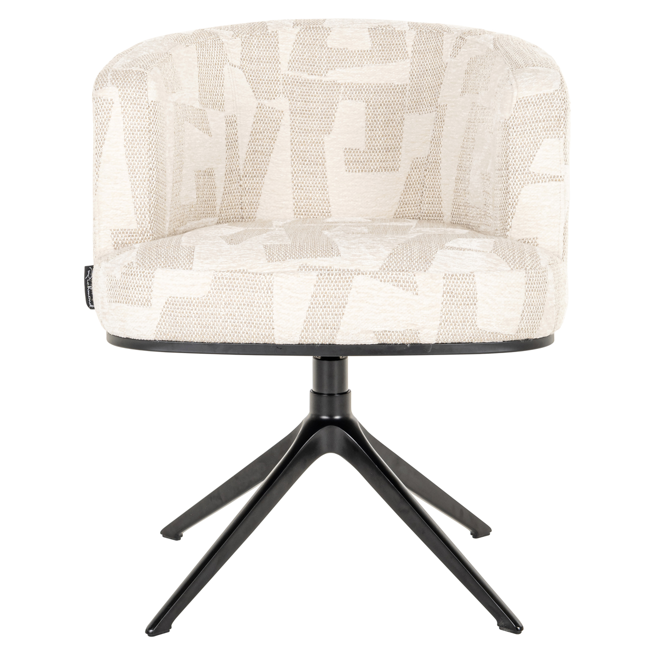Richmond Interiors Eetkamerstoel Cheyenne beige graffic swivel
