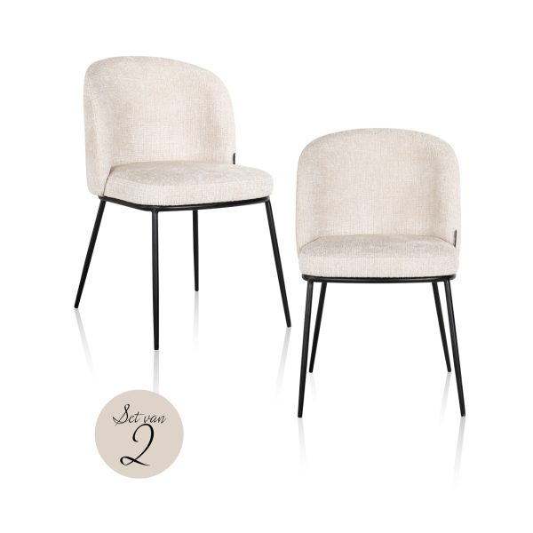 Richmond Interiors Eetkamerstoel Elvi niagara beige fire retardant (Set of 2)