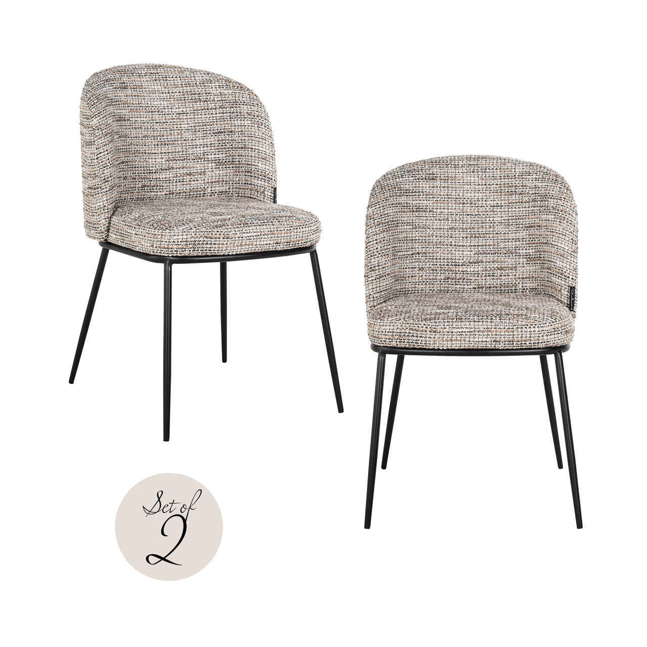 Richmond Interiors Eetkamerstoel Elvi trendy nature fire retardant (Set of 2)