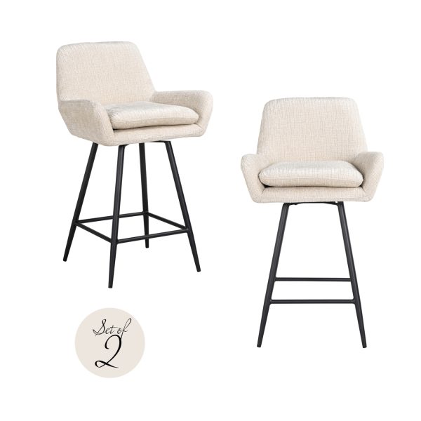 Richmond Interiors Counterstoel Linsey niagara beige (Set of 2)