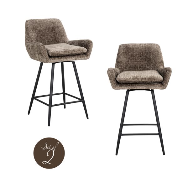 Richmond Interiors Counterstoel Linsey niagara stone swivel (Set of 2)