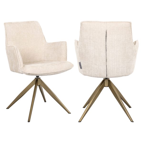 Richmond Interiors Eetkamerstoel Dakota niagara beige swivel with arm