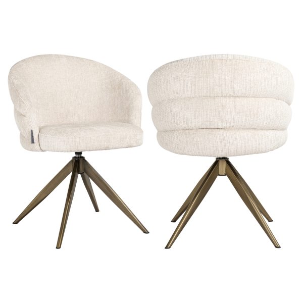 Richmond Interiors Eetkamerstoel Zendaya niagara beige swivel