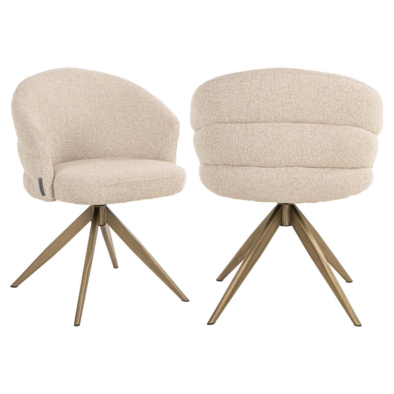 Richmond Interiors Eetkamerstoel Zendaya biscotti swivel fire retardant