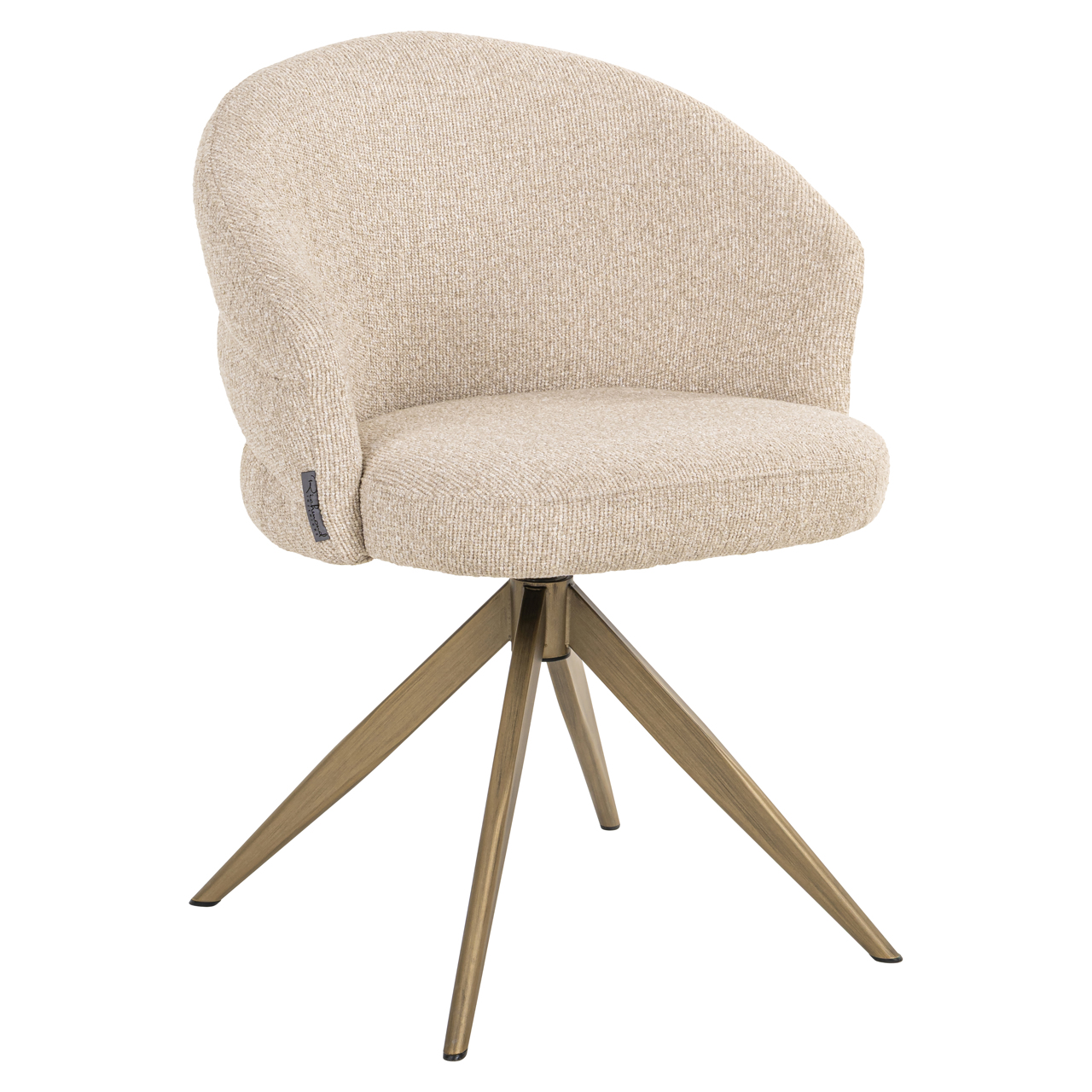 Richmond Interiors Eetkamerstoel Zendaya biscotti swivel fire retardant