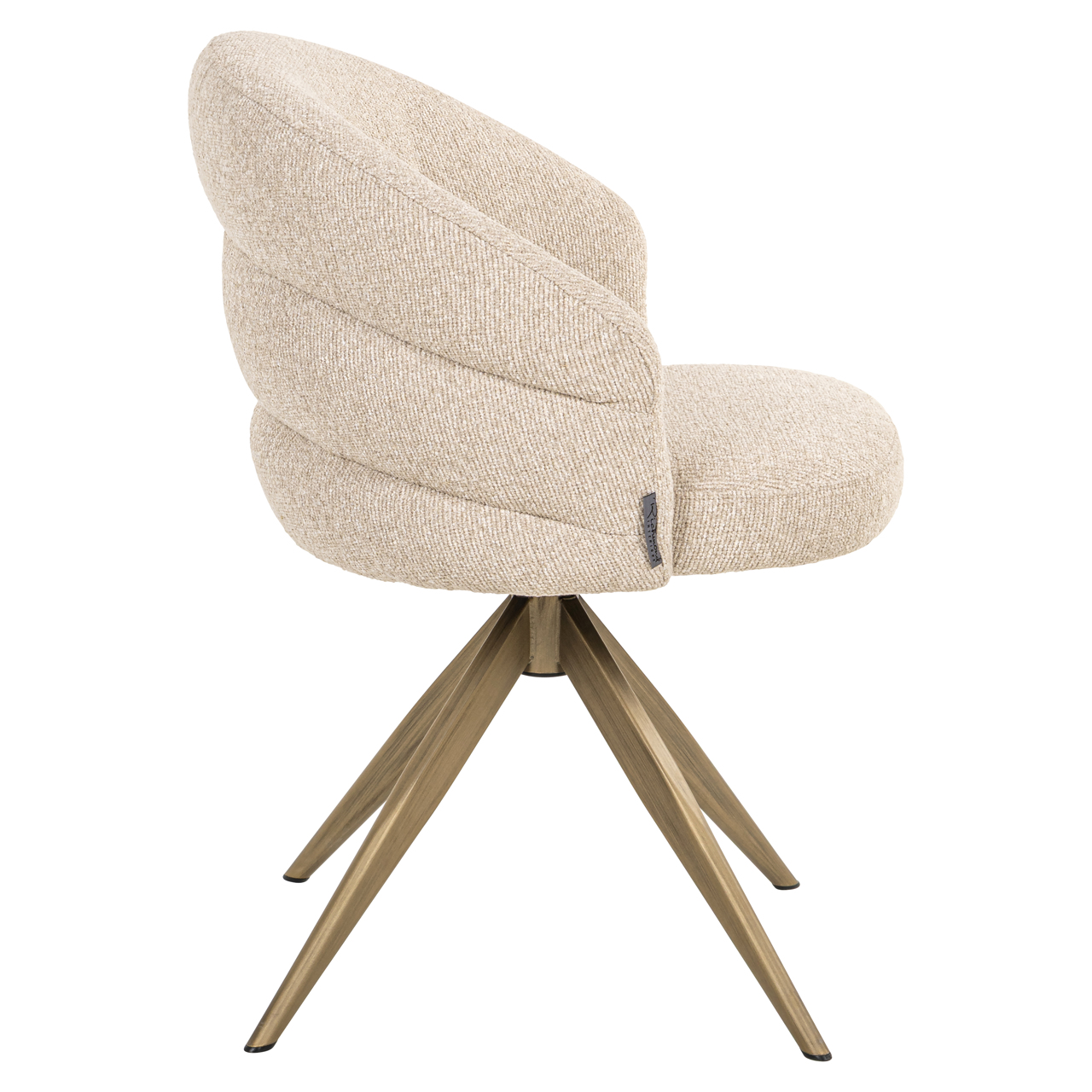 Richmond Interiors Eetkamerstoel Zendaya biscotti swivel fire retardant