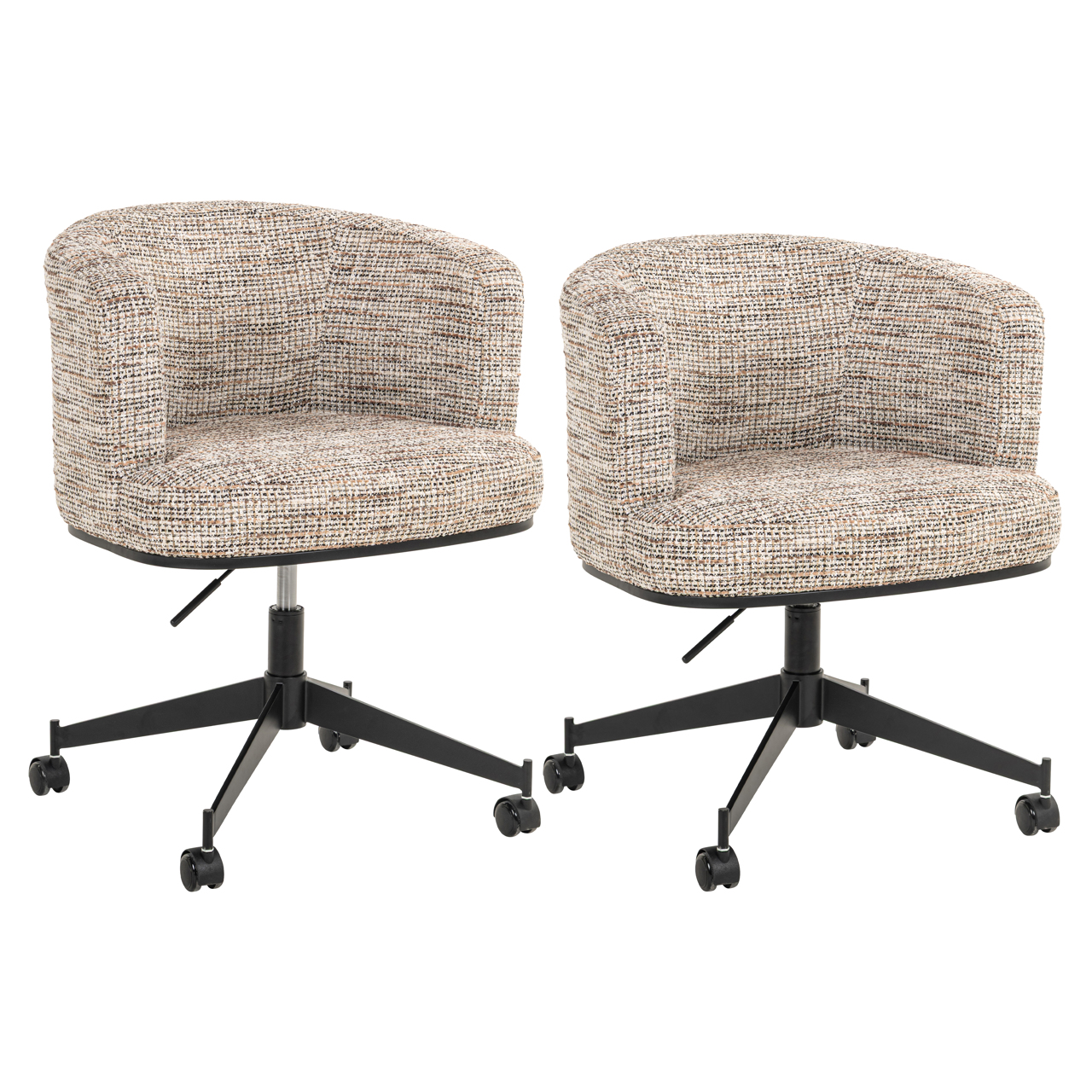 Richmond Interiors Eetkamerstoel Rochenne trendy nature swivel on wheels