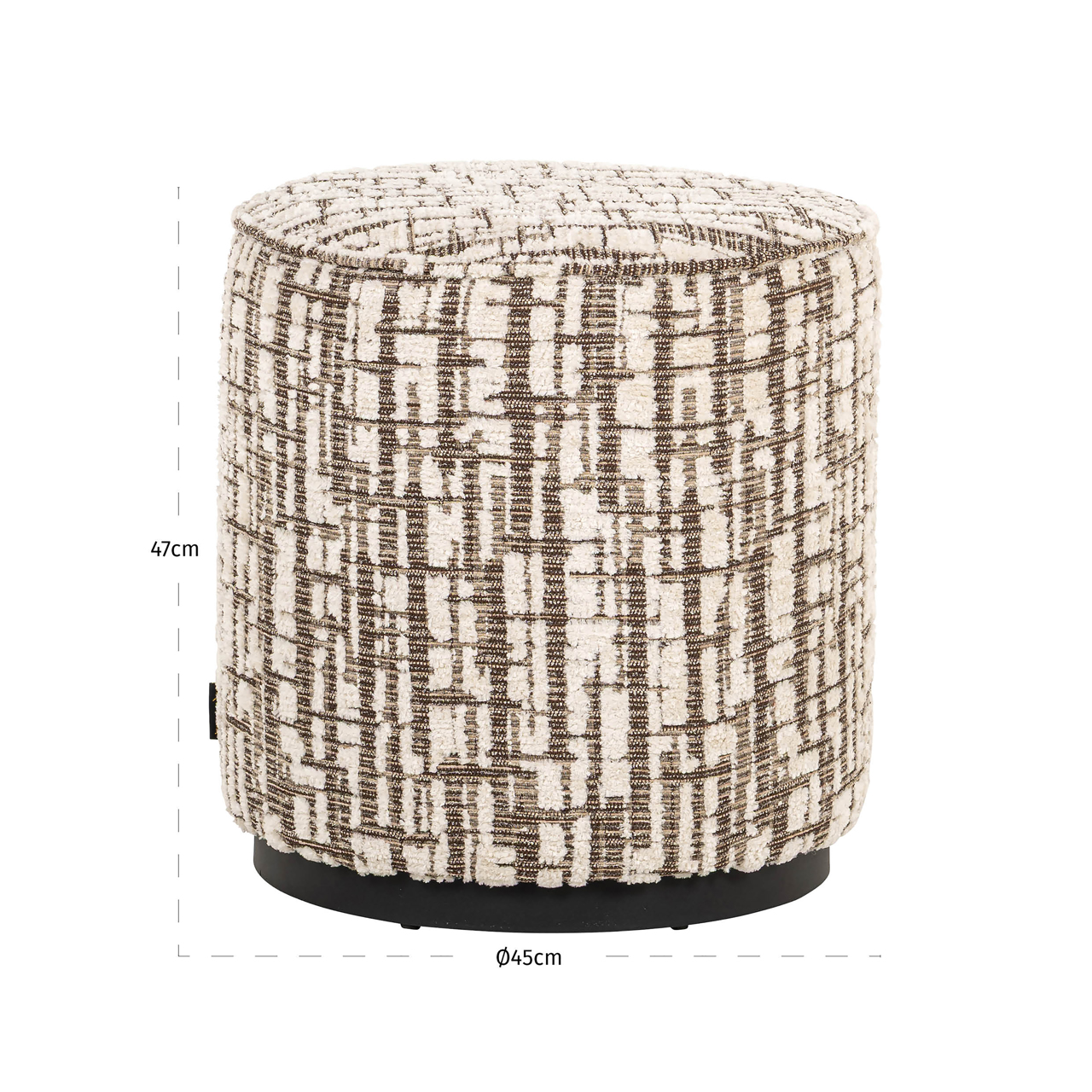 Richmond Interiors Poef & Voetenbank Lexie cream 45Ø