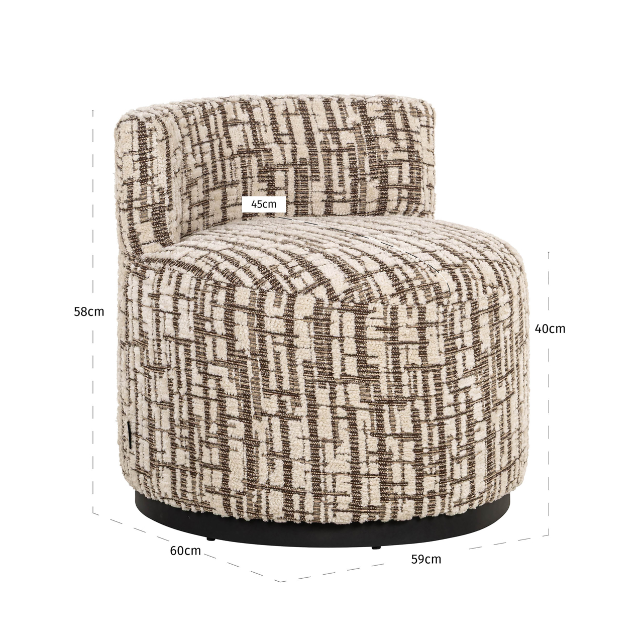 Richmond Interiors Lounge stoel Franny cream