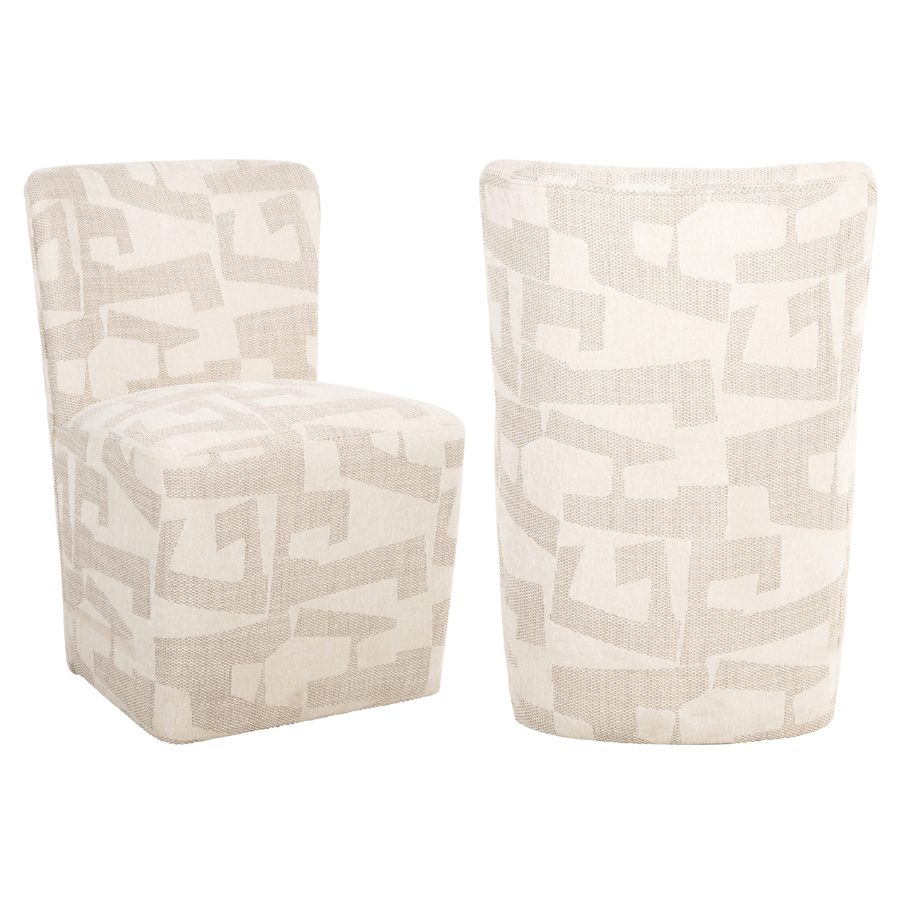 Richmond Interiors Eetkamerstoel Lorain beige graffic on wheels