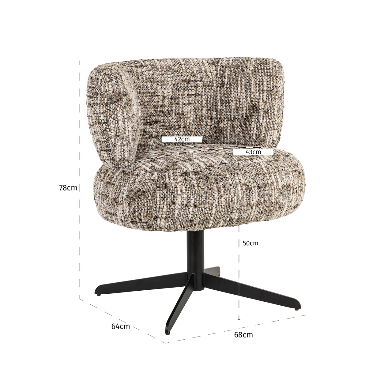 Richmond Interiors Eetkamerstoel Alexis brown omara swivel