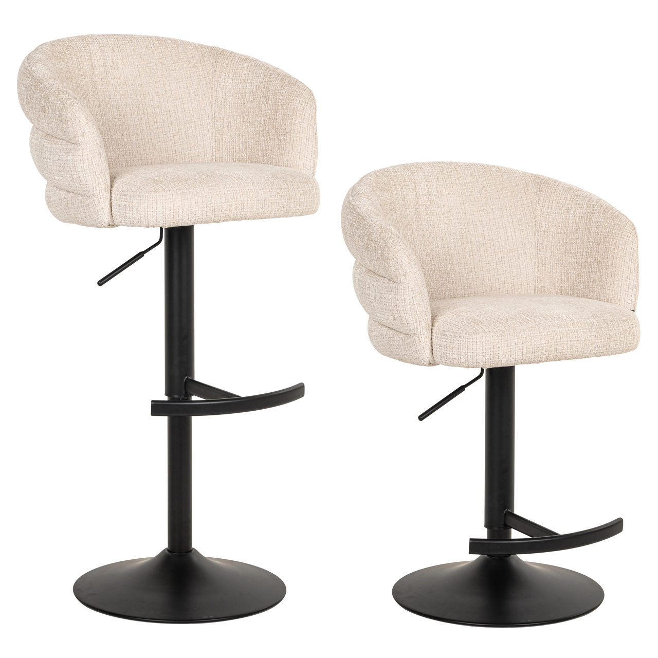 Richmond Interiors Barstoel Nikki niagara beige swivel fire retardant