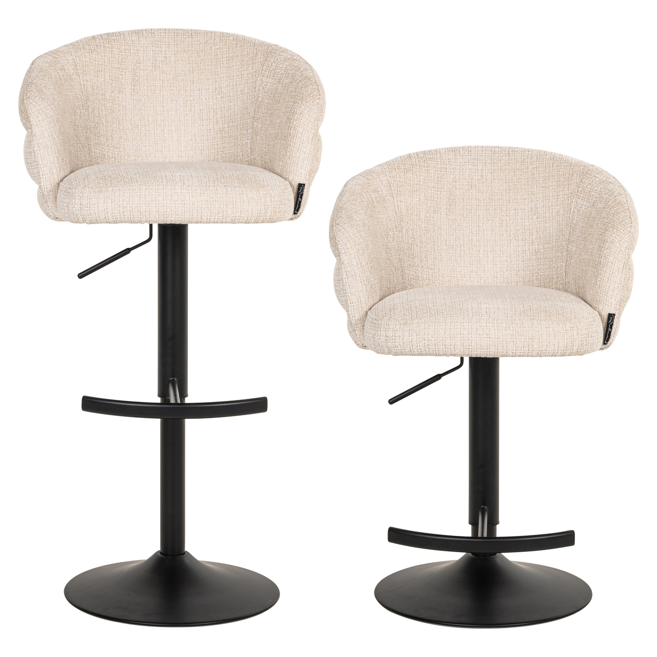 Richmond Interiors Barstoel Nikki niagara beige swivel fire retardant