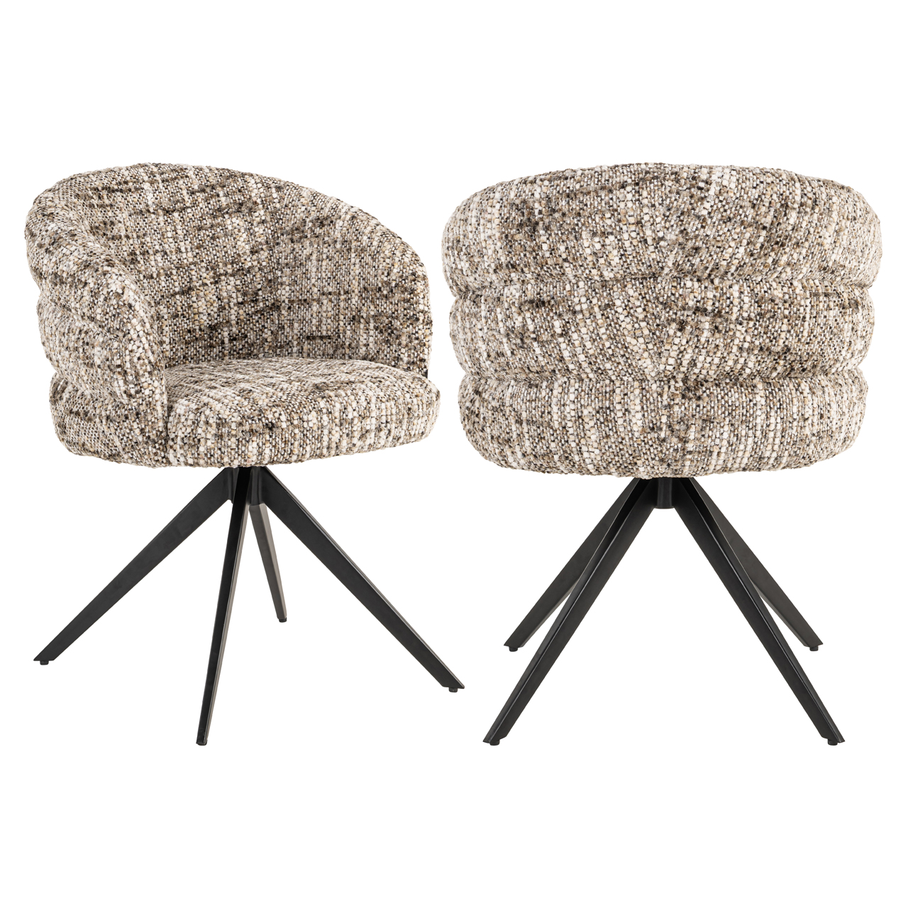 Richmond Interiors Eetkamerstoel Serenity brown omara swivel fire retardant