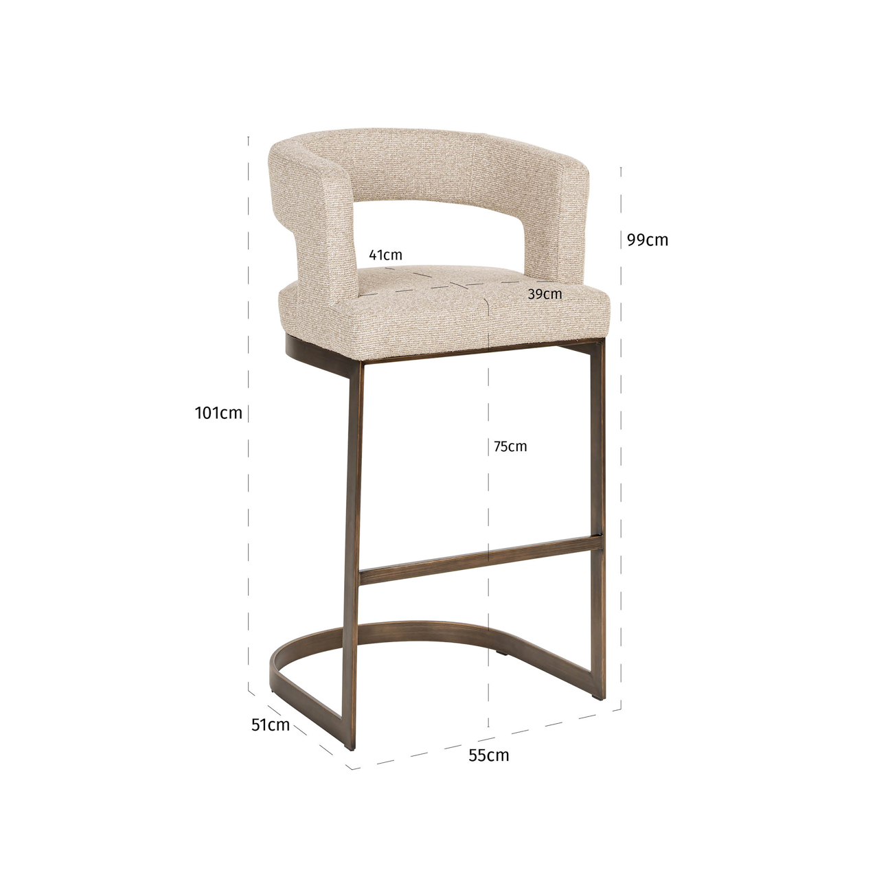 Richmond Interiors Barstoel Ellis biscotti