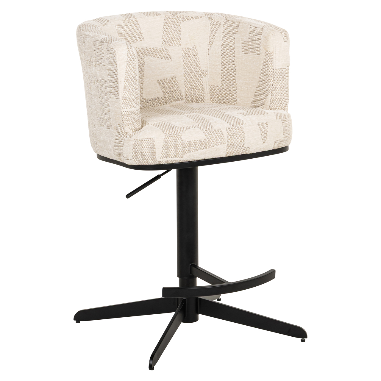 Richmond Interiors Barstoel Cheyenne beige graffic swivel