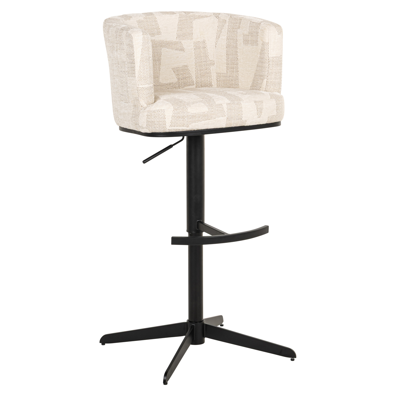 Richmond Interiors Barstoel Cheyenne beige graffic swivel