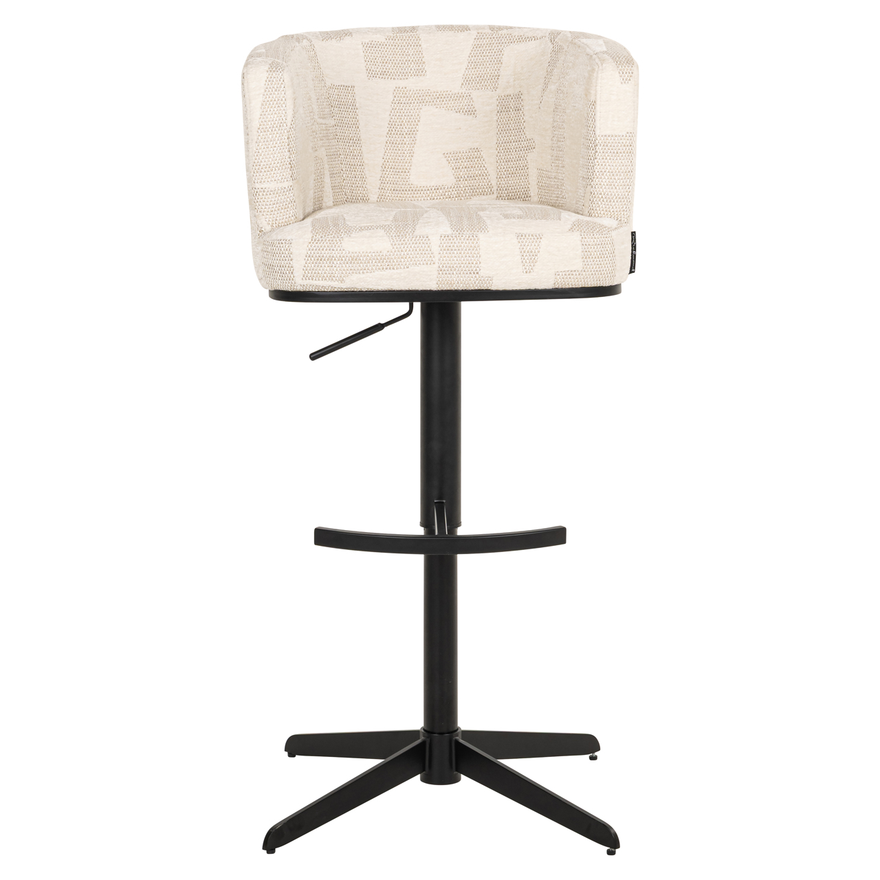 Richmond Interiors Barstoel Cheyenne beige graffic swivel