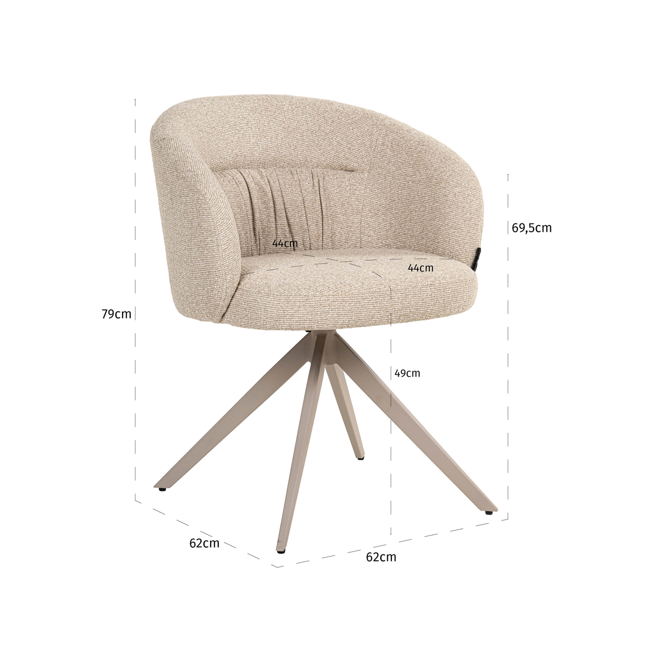 Richmond Interiors Eetkamerstoel Olivia biscotti swivel