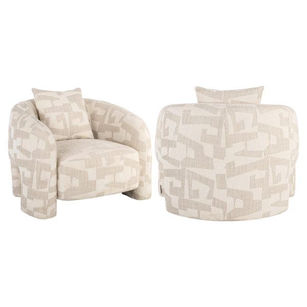 Richmond Interiors Lounge stoel Tuscany beige graffic