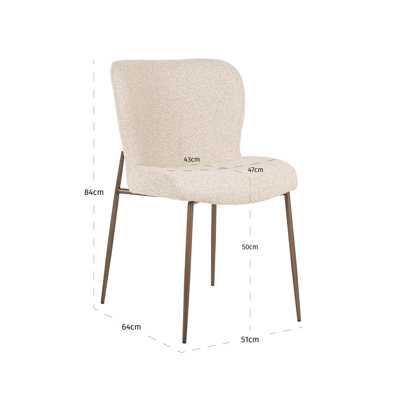 Richmond Interiors Eetkamerstoel Odarby biscotti (Set of 2)