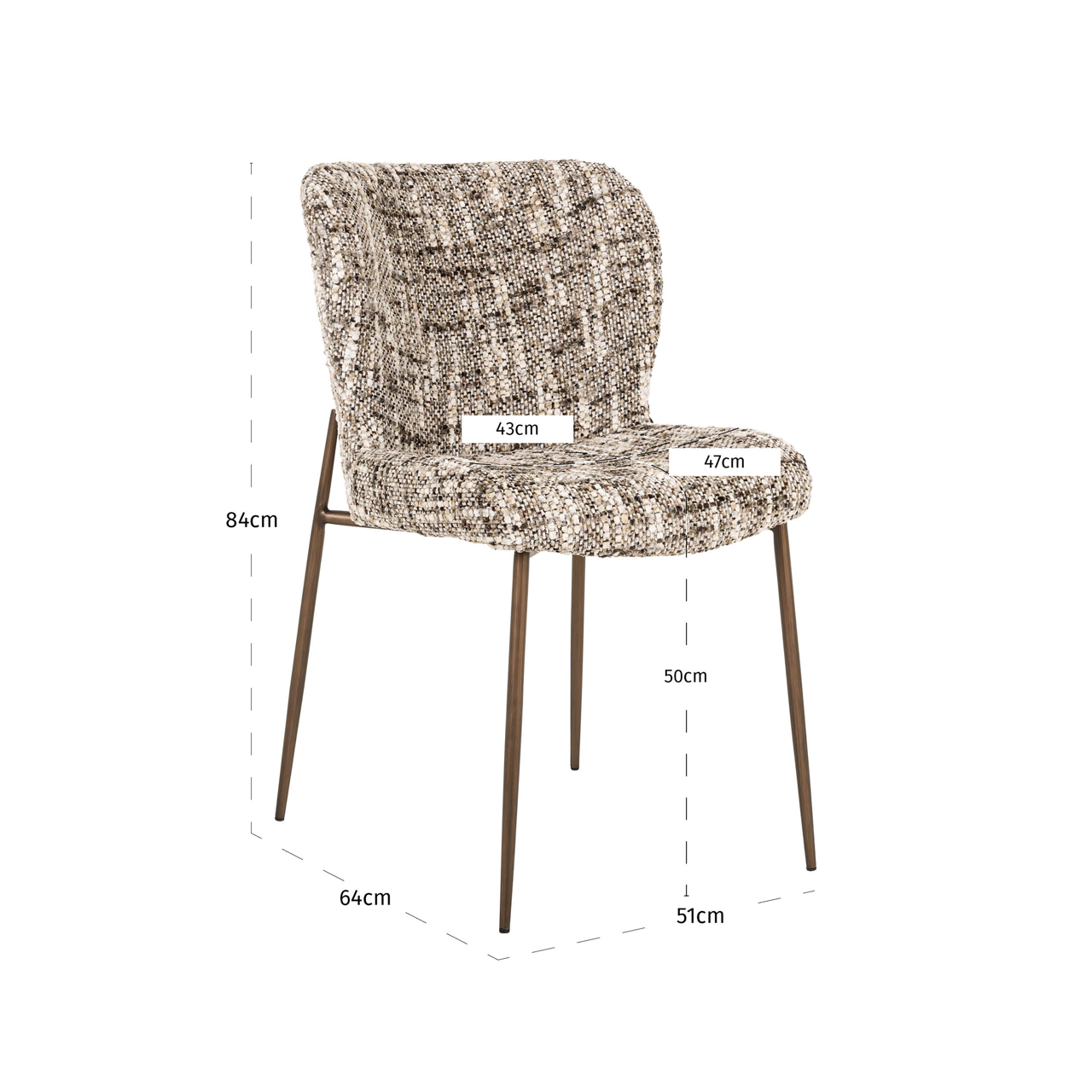 Richmond Interiors Eetkamerstoel Odarby brown omara (Set of 2)