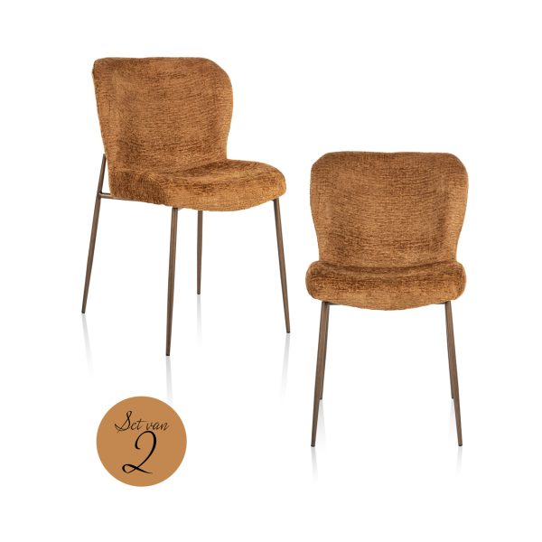 Richmond Interiors Eetkamerstoel Odarby cognac fusion (Set of 2)