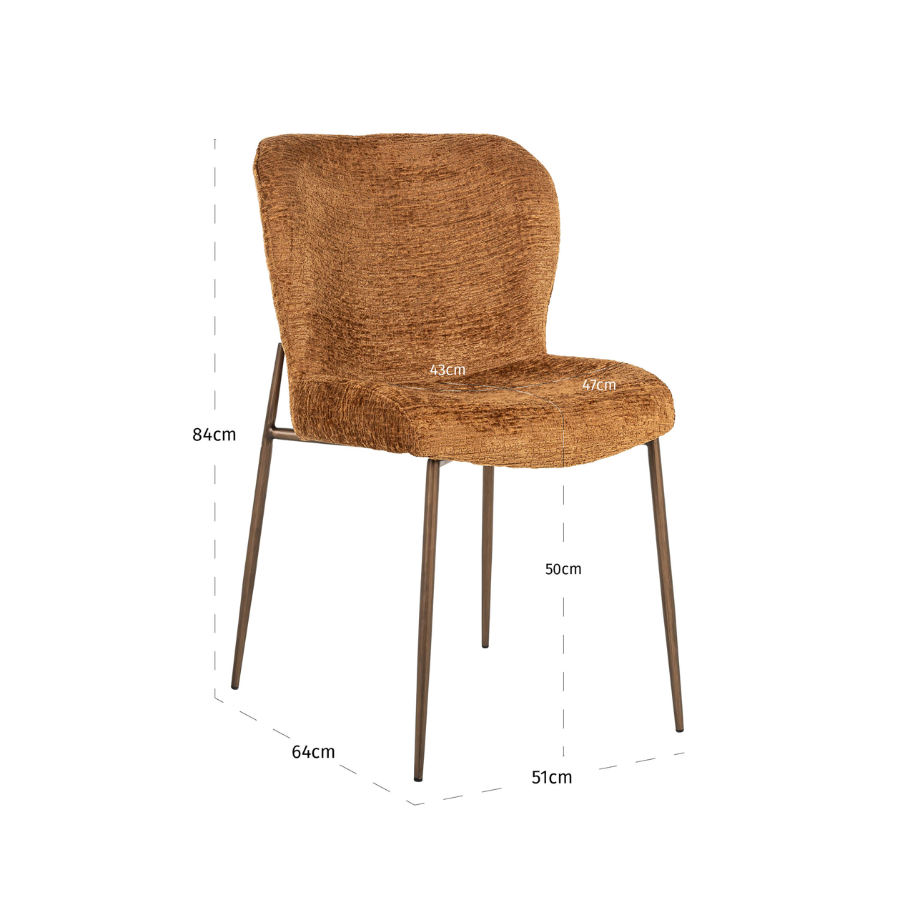 Richmond Interiors Eetkamerstoel Odarby cognac fusion (Set of 2)