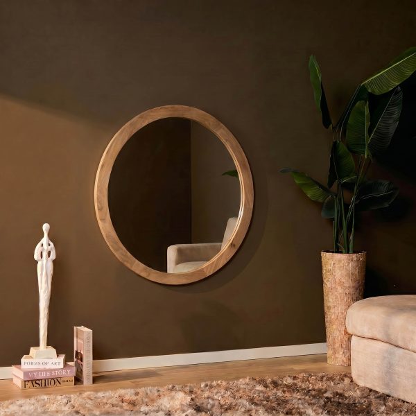 Starfurn Ronde spiegel Dide Naturel Mangohout 40 cm