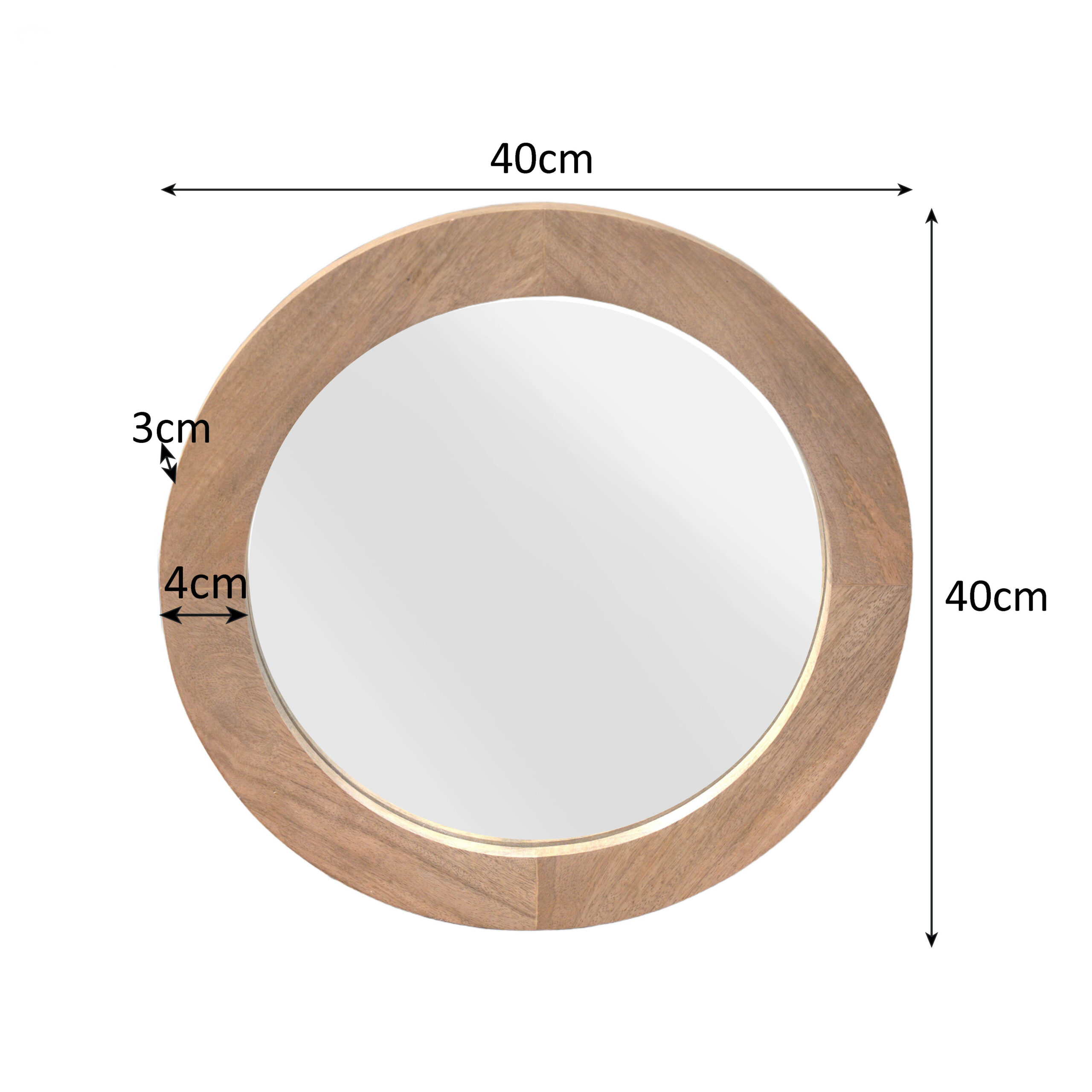 Starfurn Ronde spiegel Dide Naturel Mangohout 40 cm