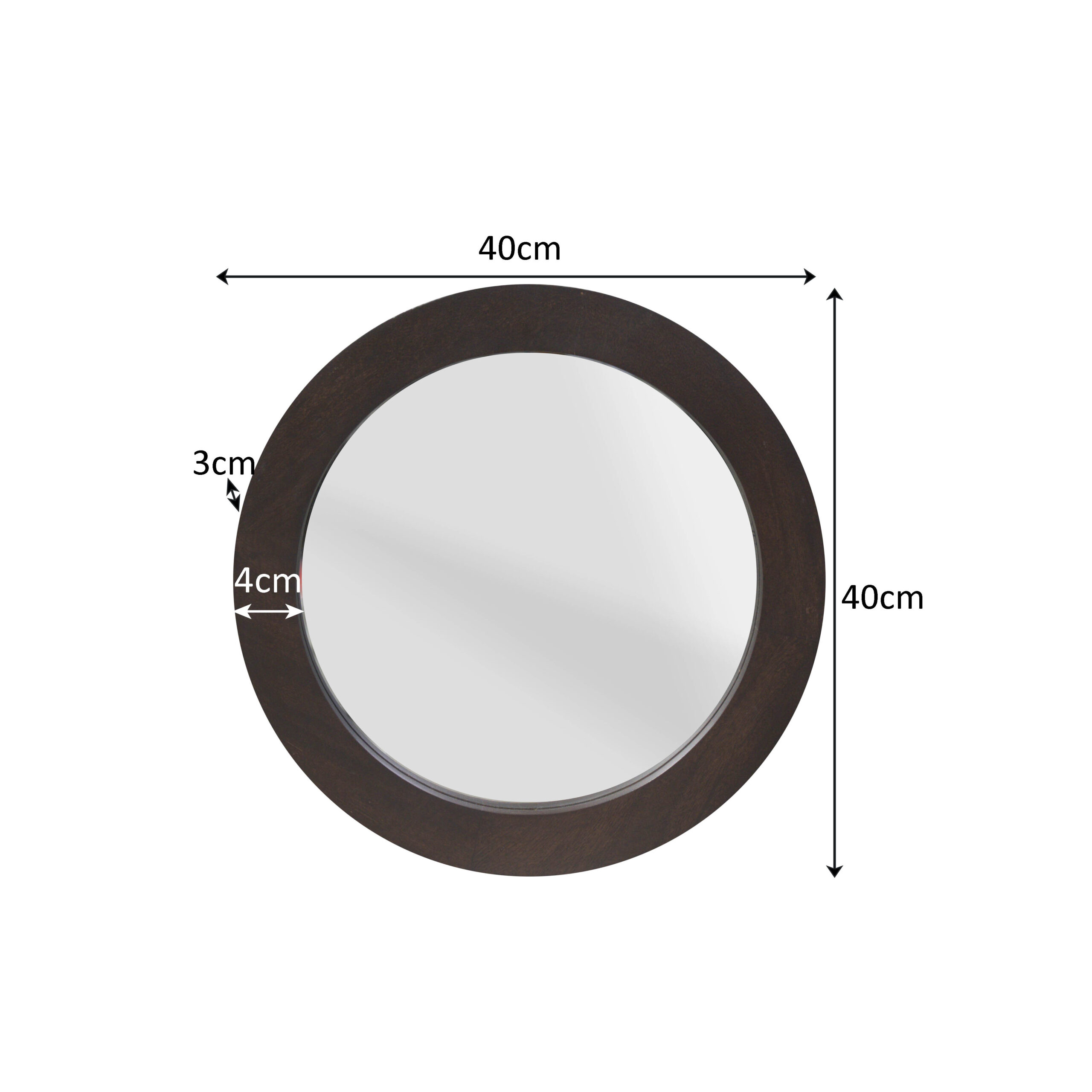 Starfurn Ronde spiegel Dide Bruin Mangohout 40 cm